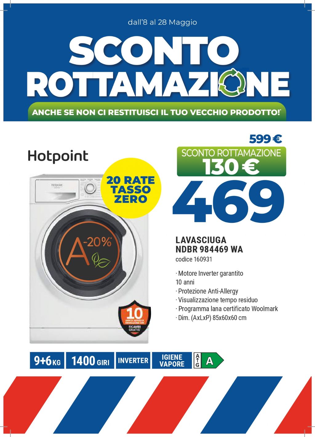 LAVASCIUGA HOTPOINT-ARISTON NDBR984469WA